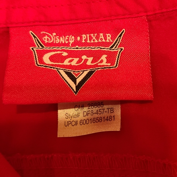 Disney Pixar Cars red button down long sleeved cotton shirt - Picture 3 of 6